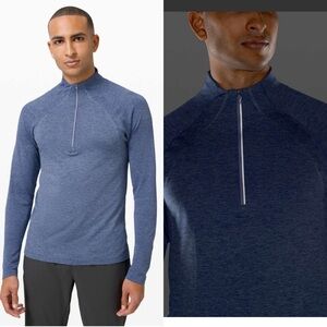 lululemon Metal‎ Vent Tech 1/2 Zip 2.0 Tempest Blue Medium